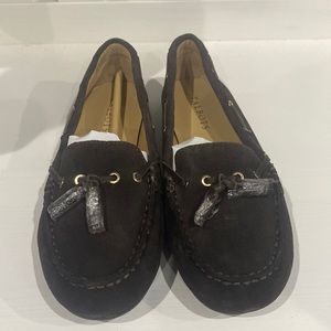 Talbots Suede Chocolate Brown Loafers Size 7